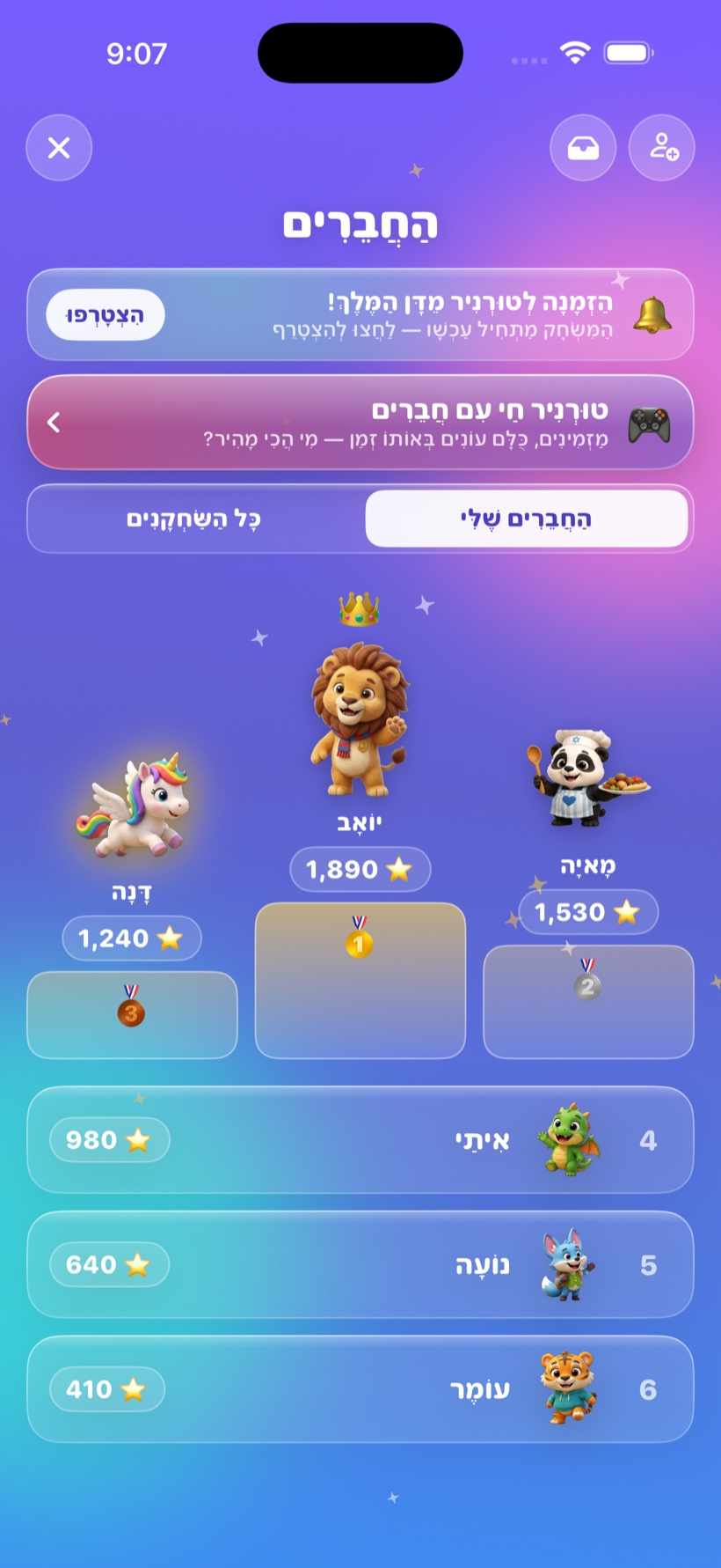 חברים ולוח מובילים